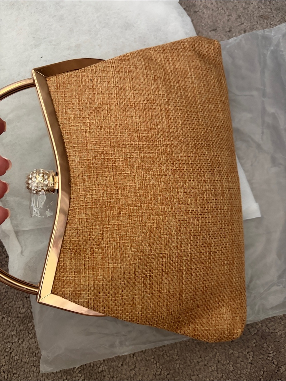 New::: Embellished Floral Sequin Top-Handle Clutch Multi Pink w crossbody chain - Picture 3 of 6